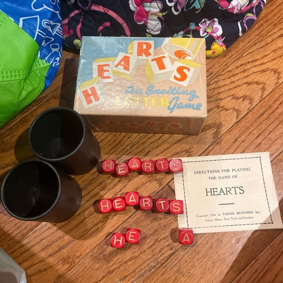 Hearts Game - Red and Black - Vintage 1914 Two Complete Games